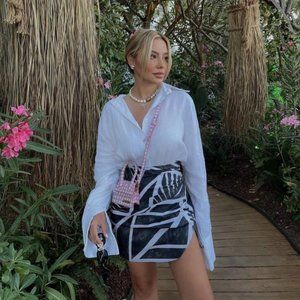 Zara Summer Printed Asymmetrical Draped Mini Skirt New With Tags NWT